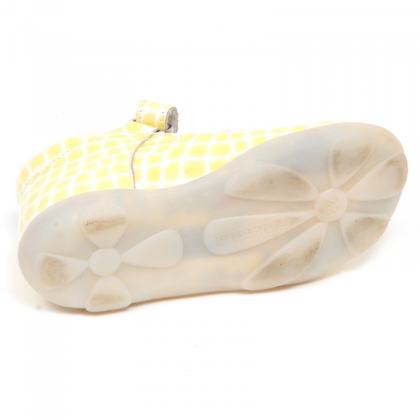 F7254 ballerina bimba girl FALCOTTO NATURINO yellow/white patent cocco shoe
