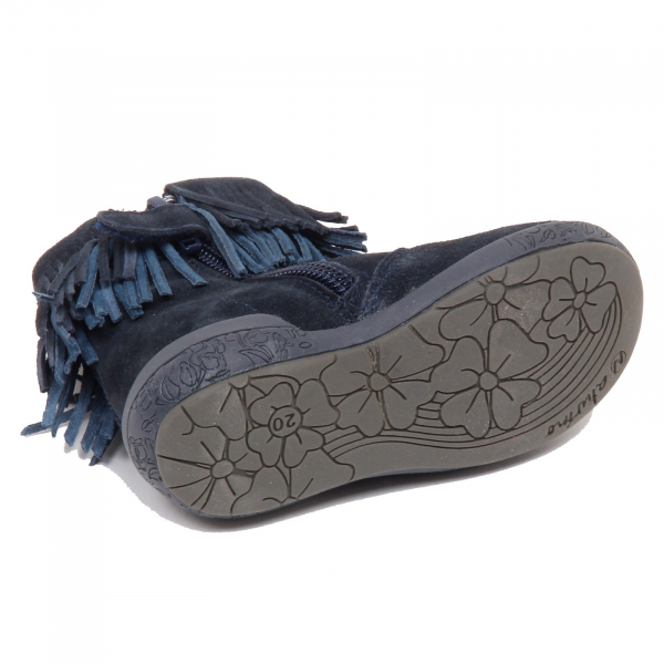 F7356 stivale bimba girl baby NATURINO vintage blue suede shoe boot