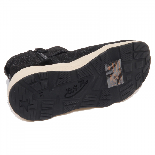 F7428 sneaker bimba girl black ASH MOON eco fur inside shiny effect shoe