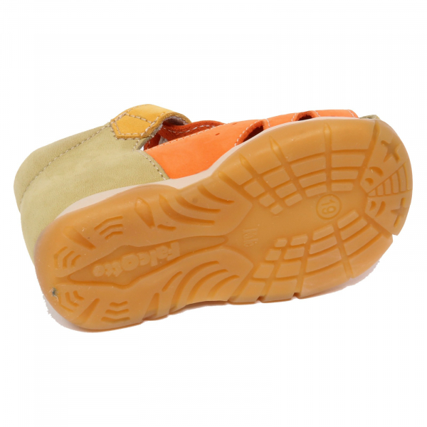 F7452 sandalo bimbo boy baby green/orange/yellow FALCOTTO NATURINO nabuk shoe