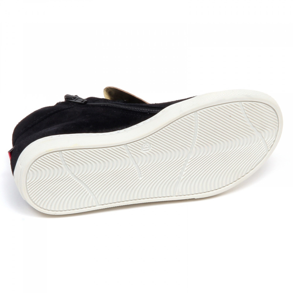 F7520 sneaker bimba girl black TWO CON ME BY PÈPÈ eco fur tongue shoe