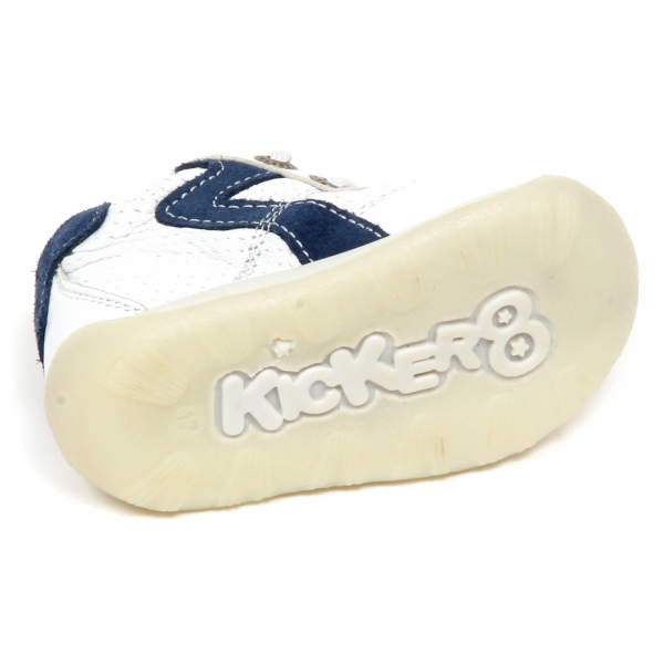 F7592  sneaker bimbo boy baby KICKERS white/blu vintage shoe