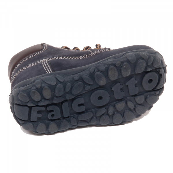 F7626 sneaker bimbo boy baby FALCOTTO NATURINO dark blu/brown nabuk shoe