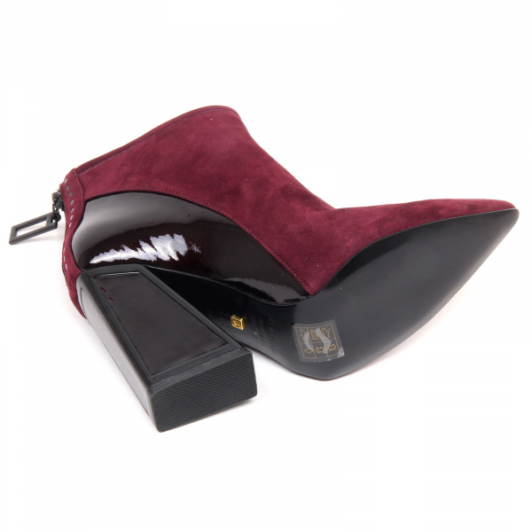 F7750 tronchetto donna bordeaux KAT MACONIE MARGO suede/patent boot shoe woman
