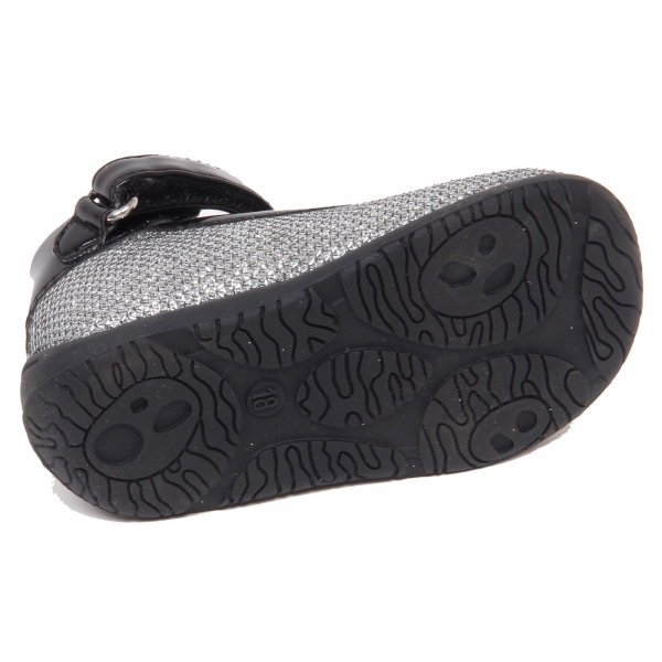 F8014 ballerina bimba girl tissue FLORENS LE PICCOLE silver/black shoe