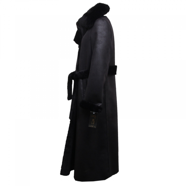 F8774 cappotto donna LORCA eco montone black eco shearling jacket woman