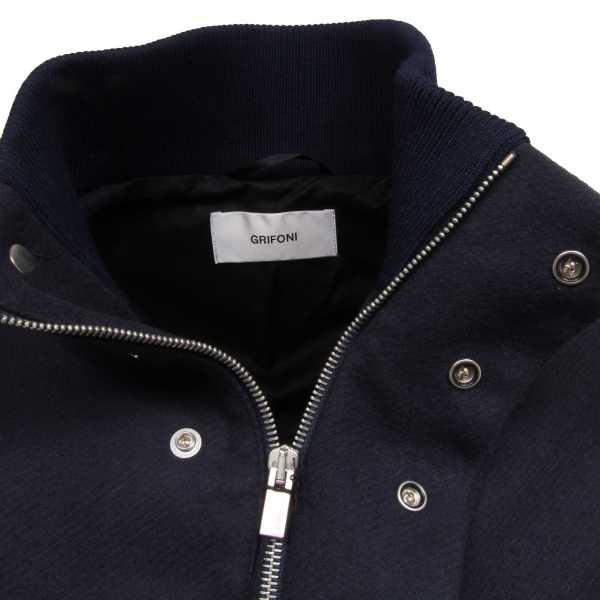 F9002  cappotto uomo GRIFONI mix wool blue jacket coat man