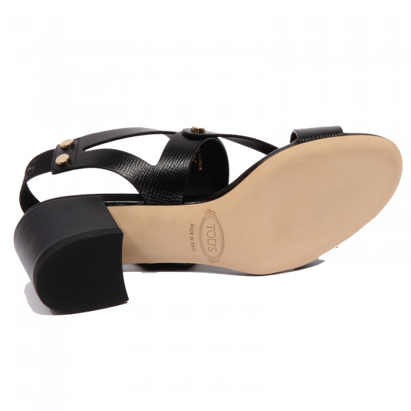 F9642 sandalo donna black TOD’S scarpe grain effect shoe woman