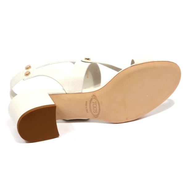 F9646 sandalo donna off white TOD’S scarpe grain effect shoe woman