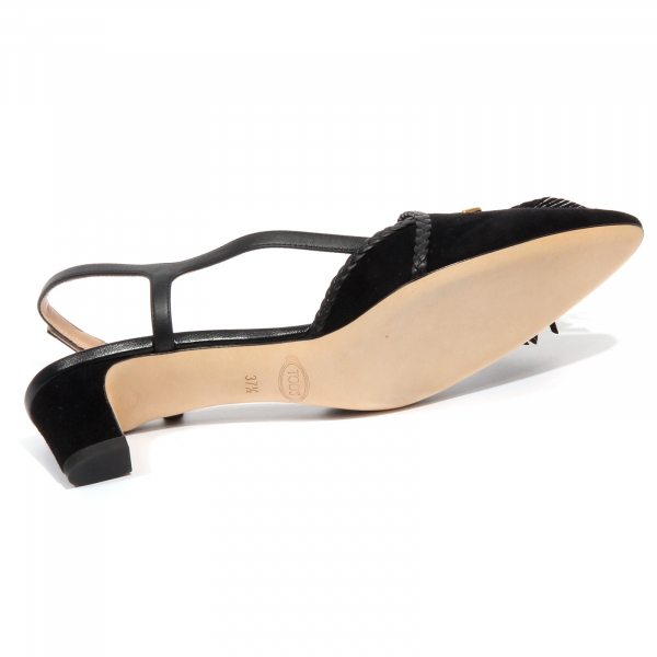 F9670 sandalo donna black TOD’S scarpe leather/suede shoe woman