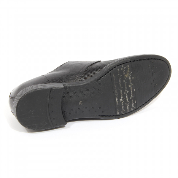 G0342 scarpa uomo HUNDRED 100 black leather vintage shoes men