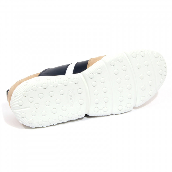 G0742 sneaker uomo TOD'S ALL COMPETITION nabuk/fabric blue/beige shoes men