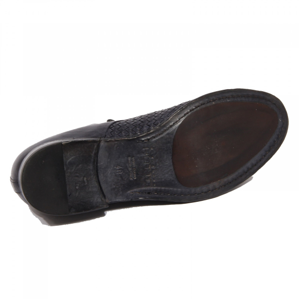G0950 scarpa allacciata ALEXANDER HOTTO blue vintage leather shoe men