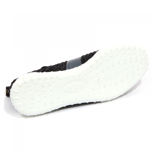 G1006 sneaker donna TOD'S SPORTIVA fabric/leather lurex black/silver shoes woman