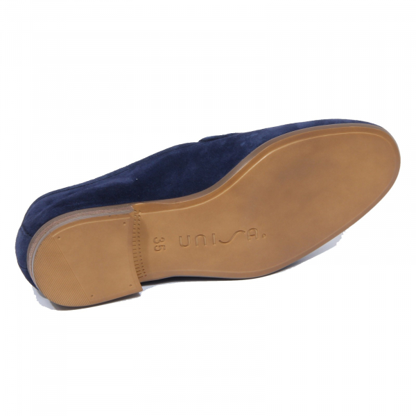 G1286 mocassino donna UNISA DALCY suede blue loafer woman