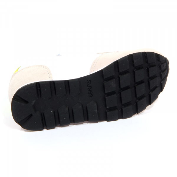 G1346 scarpa bimbo boy SUN 68 white/beige tissue/suede sneaker kids
