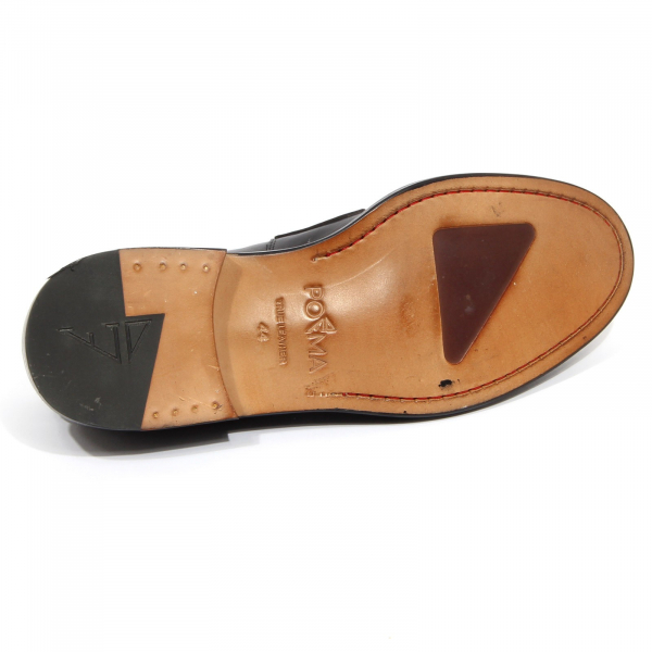 G1374 mocassino uomo POEMA black leather loafer men
