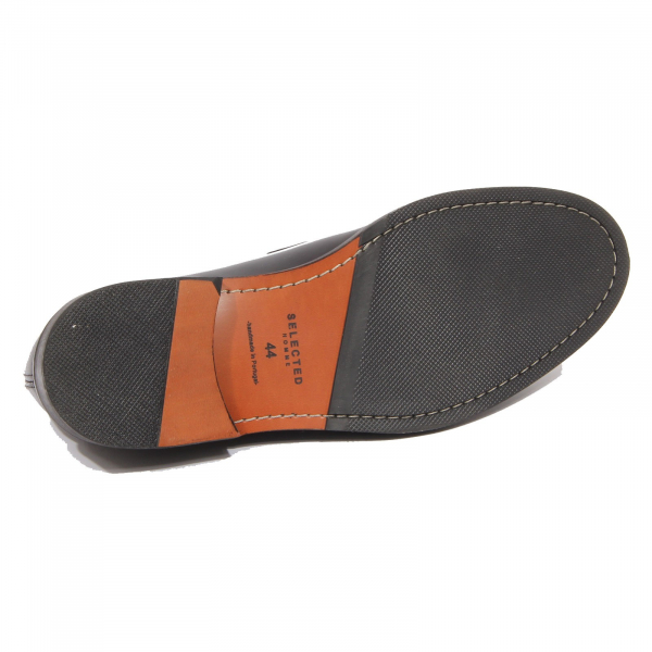 G1378 mocassino uomo SELECTED HOMME black leather loafer men
