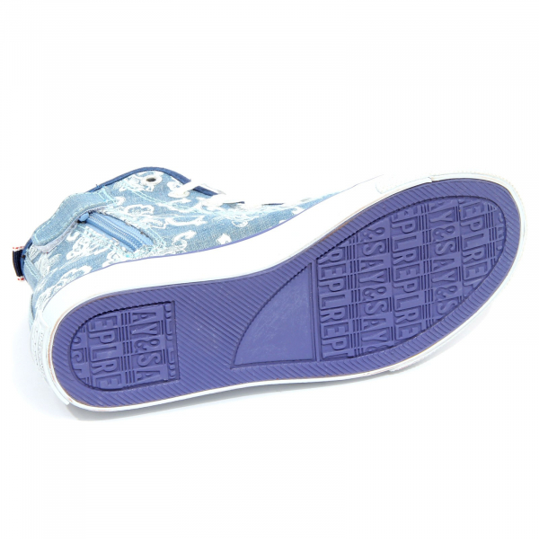 G1420 sneaker bimba girl REPLAY light blue tissue shoes kids
