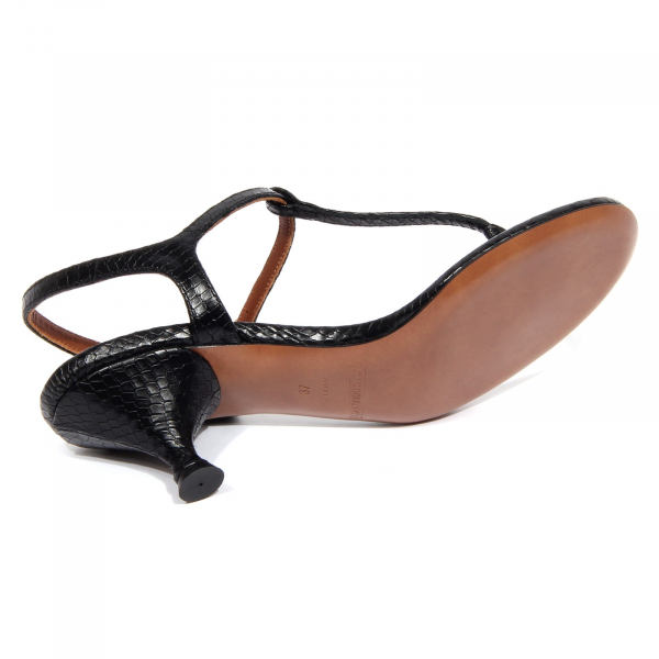 G1556 infradito donna L'AUTRE CHOSE leather black sandal woman
