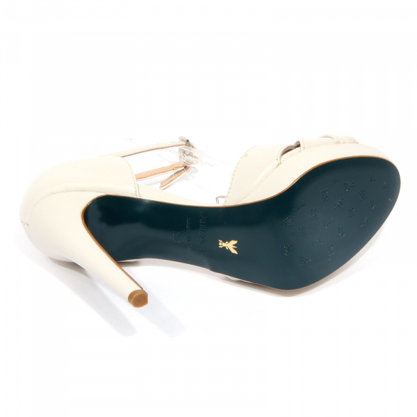 G1888 sandalo donna PATRIZIA PEPE off white leather sandal woman