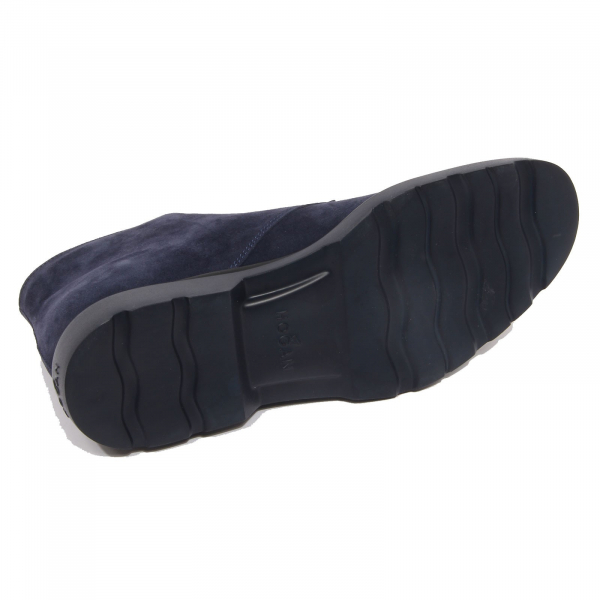 G2648 polacchino uomo HOGAN H393 DERBY blue suede shoe man
