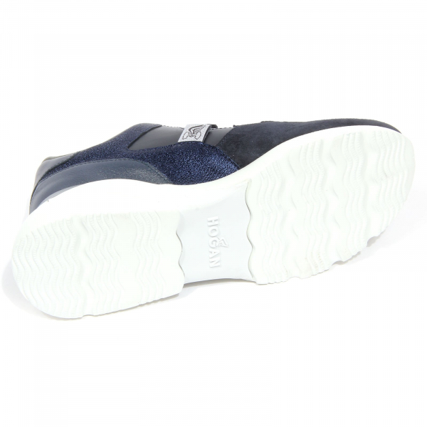 G2734 sneaker donna HOGAN ACTIVE ONE blue leather/suede shoe woman