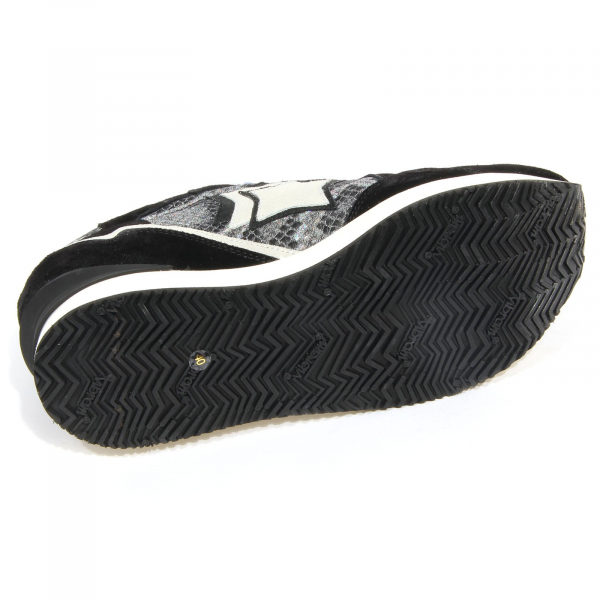 G2816 sneaker donna ATLANTIC STARS black/silver suede/fabric shoe woman