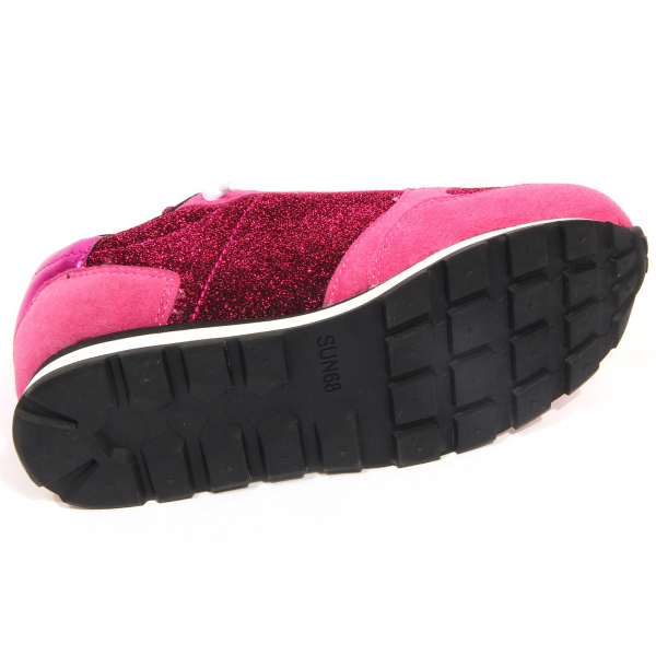 G3416 sneaker bimba girl SUN 68 fucsia glitter suede/fabric shoes kids