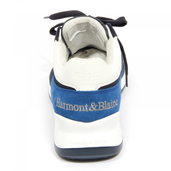 G3872 sneaker uomo HARMONT BLAINE blue suede fabric shoe man