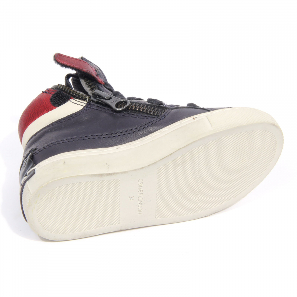 G4220 sneaker bimbo CRIME LONDON blue leather vintage effect kid