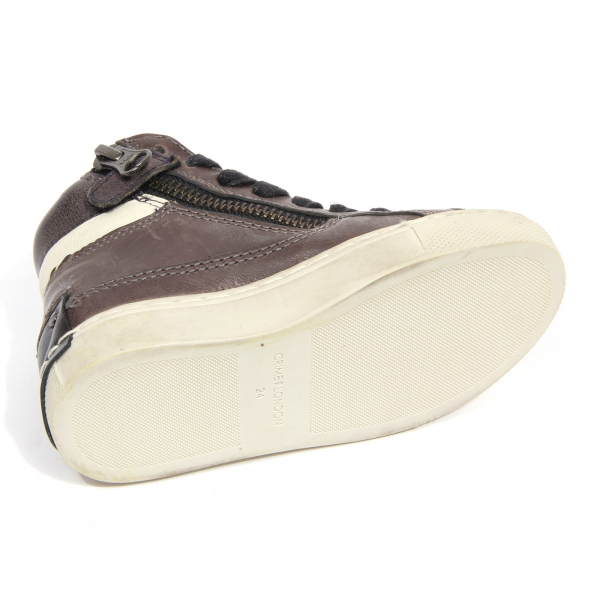 G4224 sneaker bimbo CRIME LONDON grey leather vintage effect kid