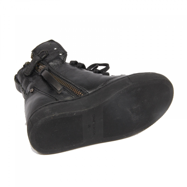 G4244 sneaker bimba girl CRIME black leather/strass shoe kid