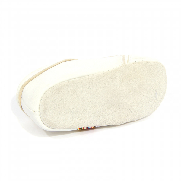 G4340 scarpa culla bimbo boy PAUL SMITH JUNIOR white leather newborn shoes