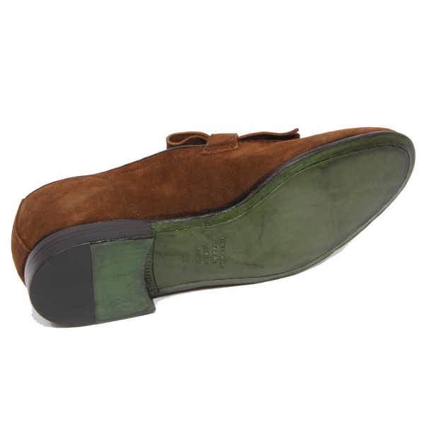 G4522 mocassino uomo GREEN GEORGE brown suede loafer shoe man