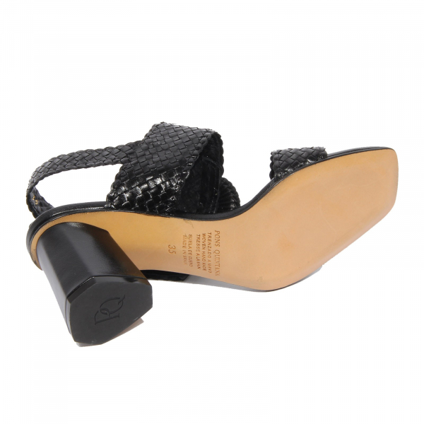 G4652 sandalo donna black PONS QUINTANA braided leather sandals woman