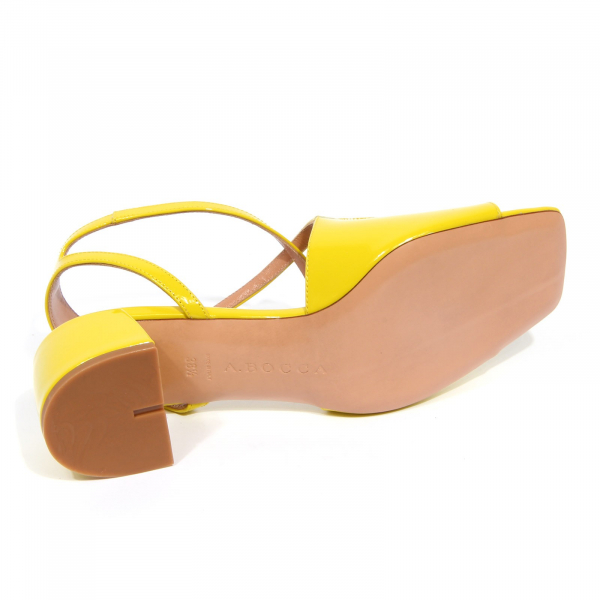 G4708 sandalo donna A.BOCCA yellow patent leather sandals woman