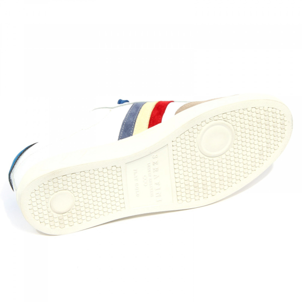 G4728 sneaker uomo SERAFINI FLAT GOLD white leather shoe men