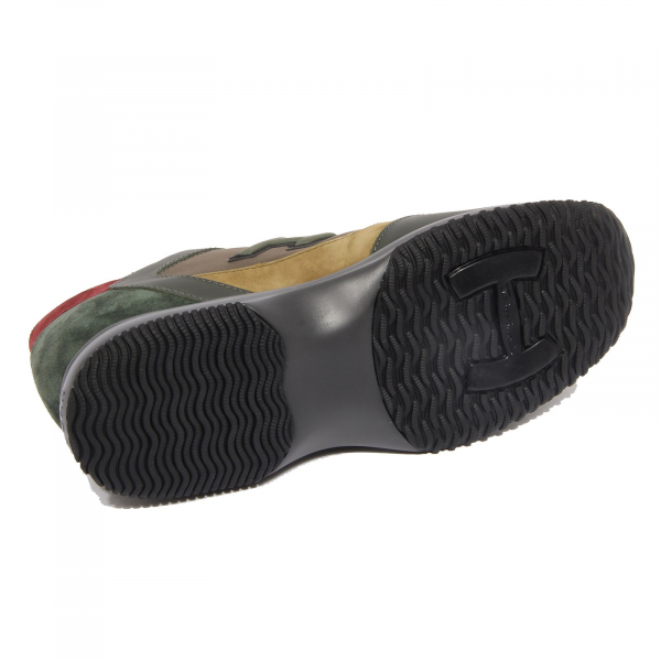 G4772 sneaker uomo HOGAN INTERACTIVE green leather/suede/fabric shoes man