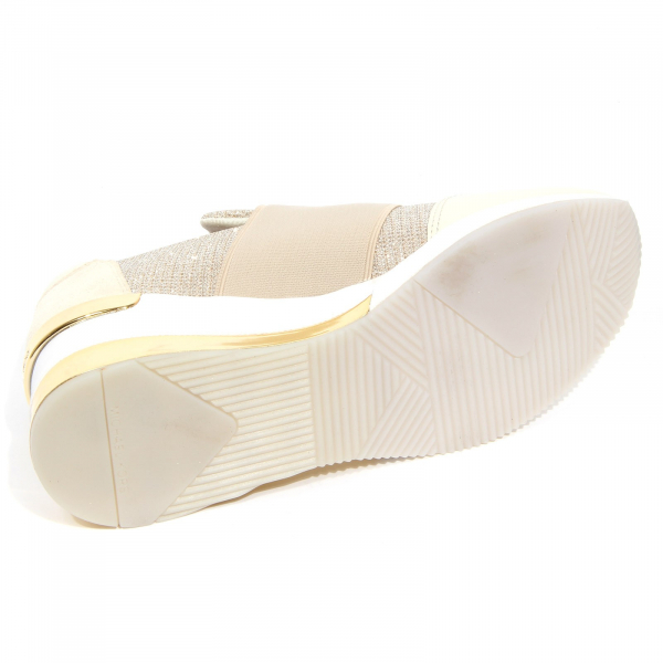G4960 sneaker slip on donna MICHAEL KORS off white/beige glitter shoes woman