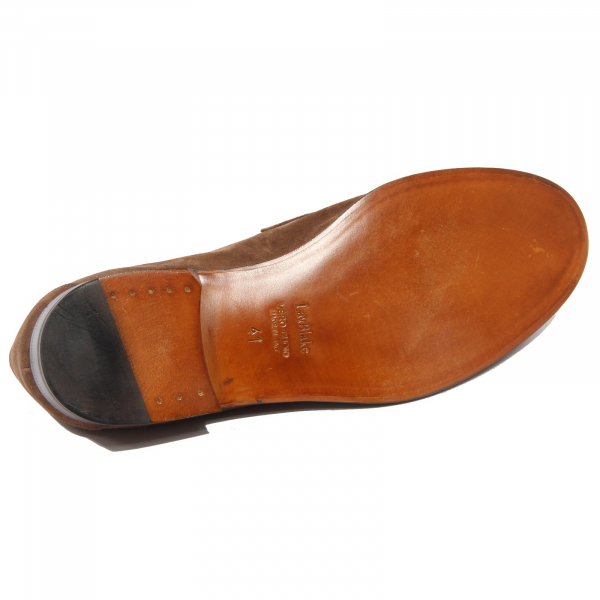 G4992 mocassino uomo CARACCIOLO brown vintage effect suede loafer men