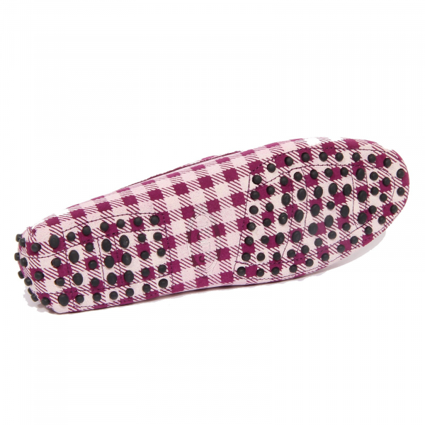 G5138 mocassino donna TOD'S violet/white suede check loafer woman