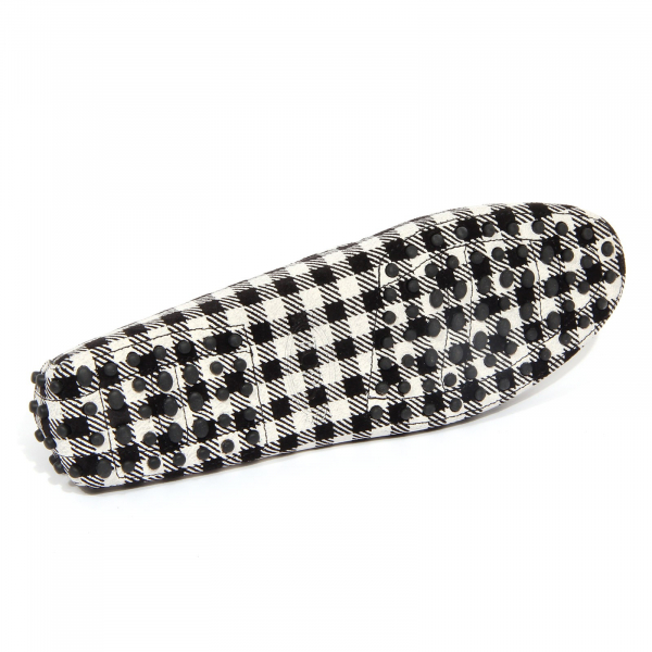 G5142 mocassino donna TOD'S black/white suede check loafer woman
