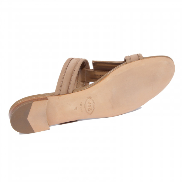 G5254 ciabatta donna TOD'S light brown nabuk leather sandals woman