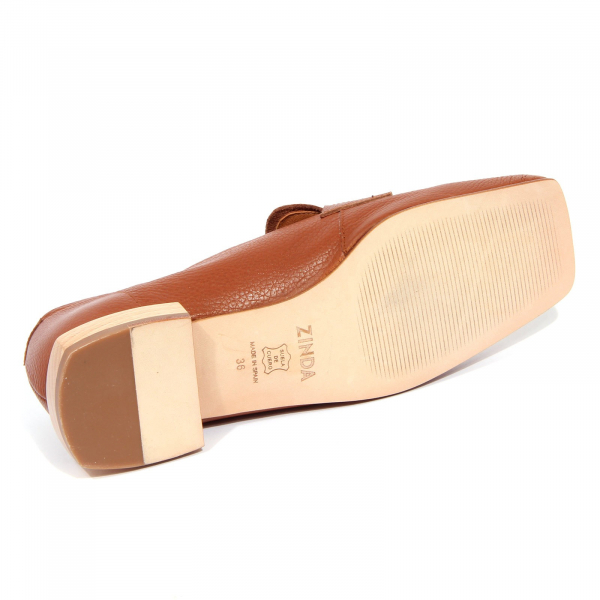 G5286 mocassino donna ZINDA tan leather loafer woman