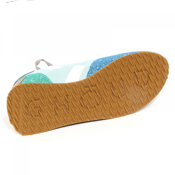 G5472 sneaker donna GHOUD RUSH light blue/green fabric/glitter shoes woman