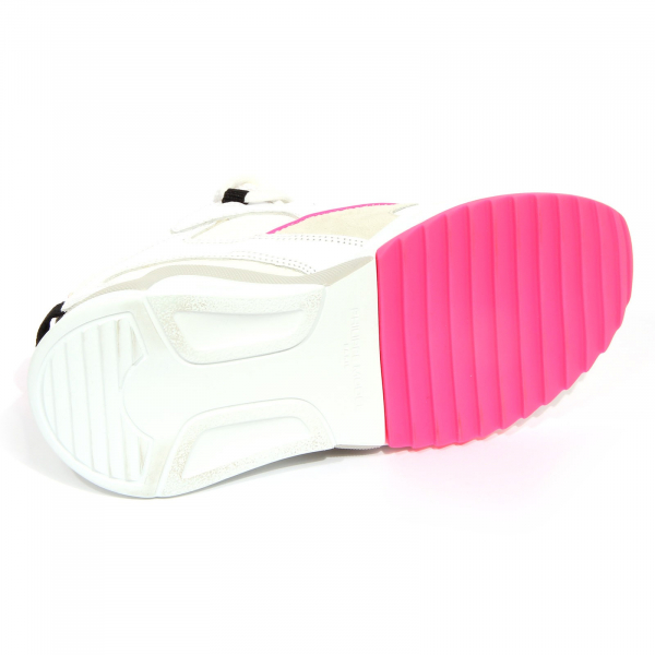 G5790 sneaker donna PHILIPPE MODEL white/pink fluo leather/fabric shoes woman