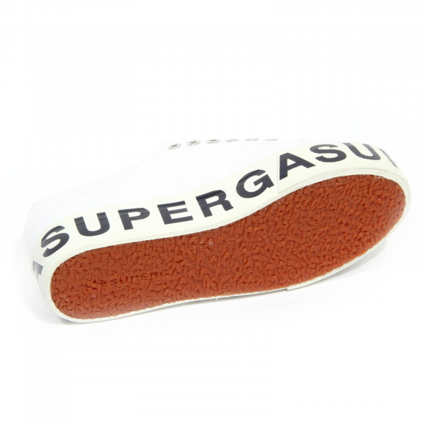 H0180 sneaker donna SUPERGA white fabric platform shoes woman