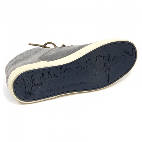 H0486 sneaker uomo TOMMY HILFIGER men suede/textile shoes grey FM56821540