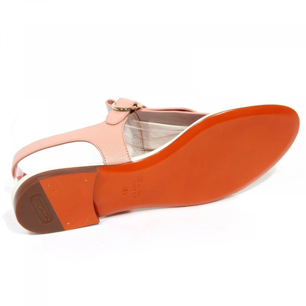 H0584 sandalo infradito donna SANTONI women leather sandal white/pink